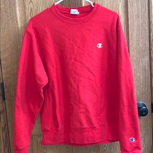 Men’s Red Champion Crewneck!!